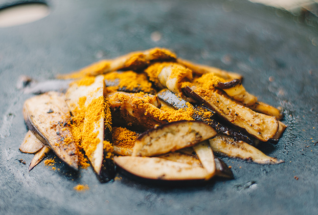 焼き茄子カレー風味